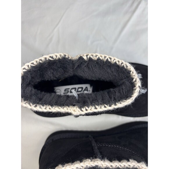 SODA Boots Suede Women's Round Toe Low Sole Sharper Lined Ankle Size 7 M black - Picture 6 of 6